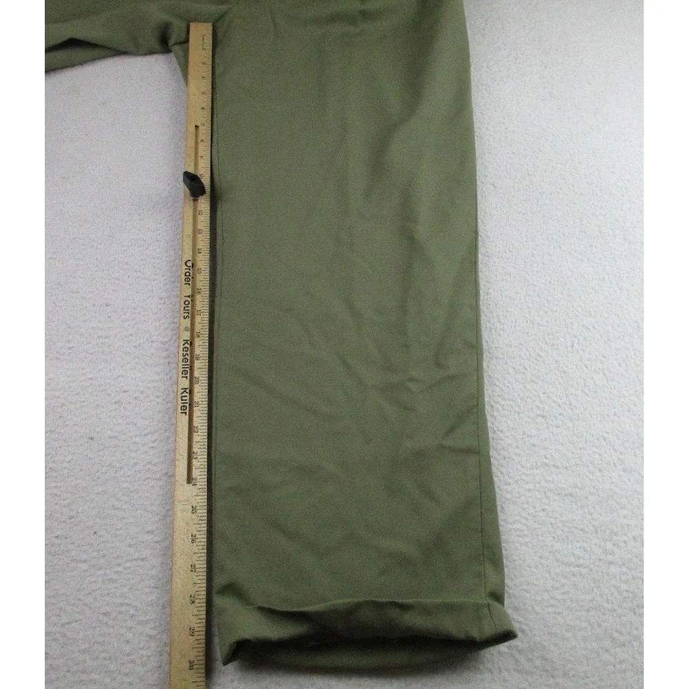 Yves Saint Laurent‎ Pants Mens 38x30 Olive Green Pleated Cuffed Dress Trousers